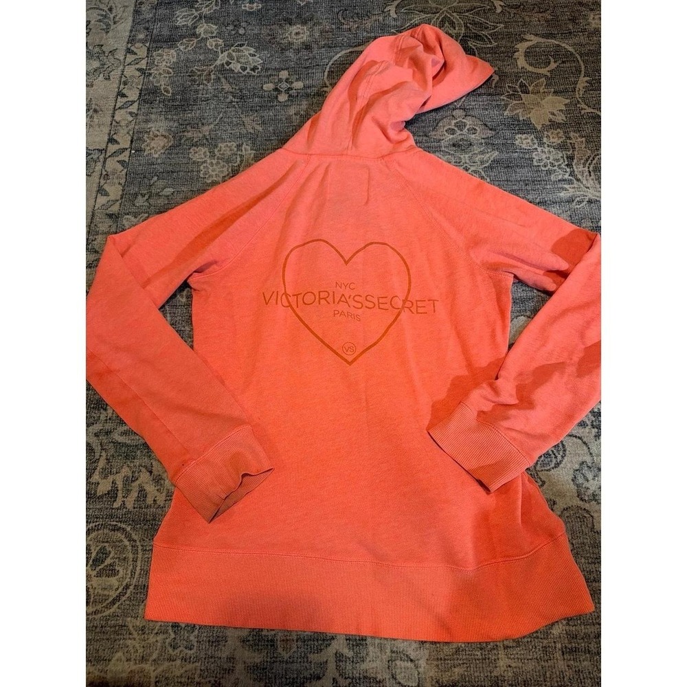 Victorias Secret Vintage Zip Up Angel Hoodie Orange NYC 2013